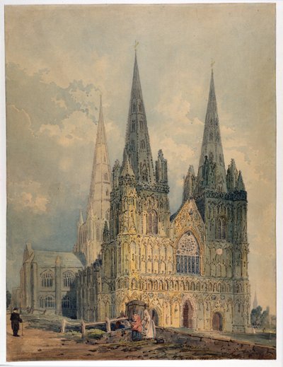 Catedral de Lichfield, Staffordshire, 1794 de Thomas Girtin